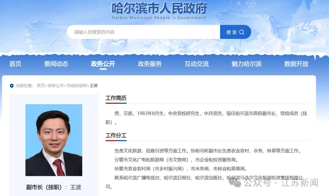 “80后”王波挂职哈尔滨副市长！此前任保利文化董事长